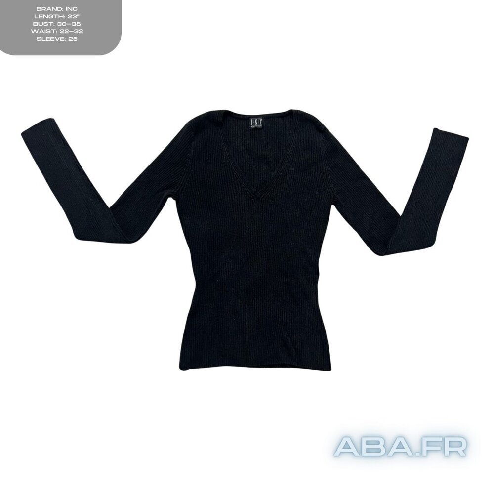 INC/ International Concepts Black V Neck Sweater. Good Condition Size S/M